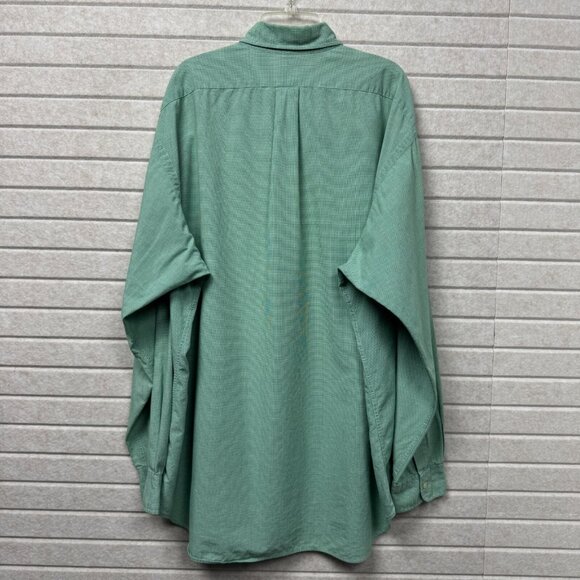 Ralph Lauren Excellent Button Down Shirt Blair Houndstooth Men L Green - Picture 3 of 9